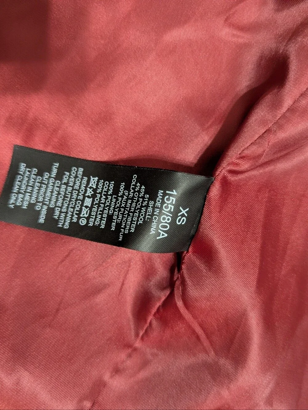 EUC! Kate Spade New York Wool Pea Coat In Dark Red Size XS - Picture 11 of 16